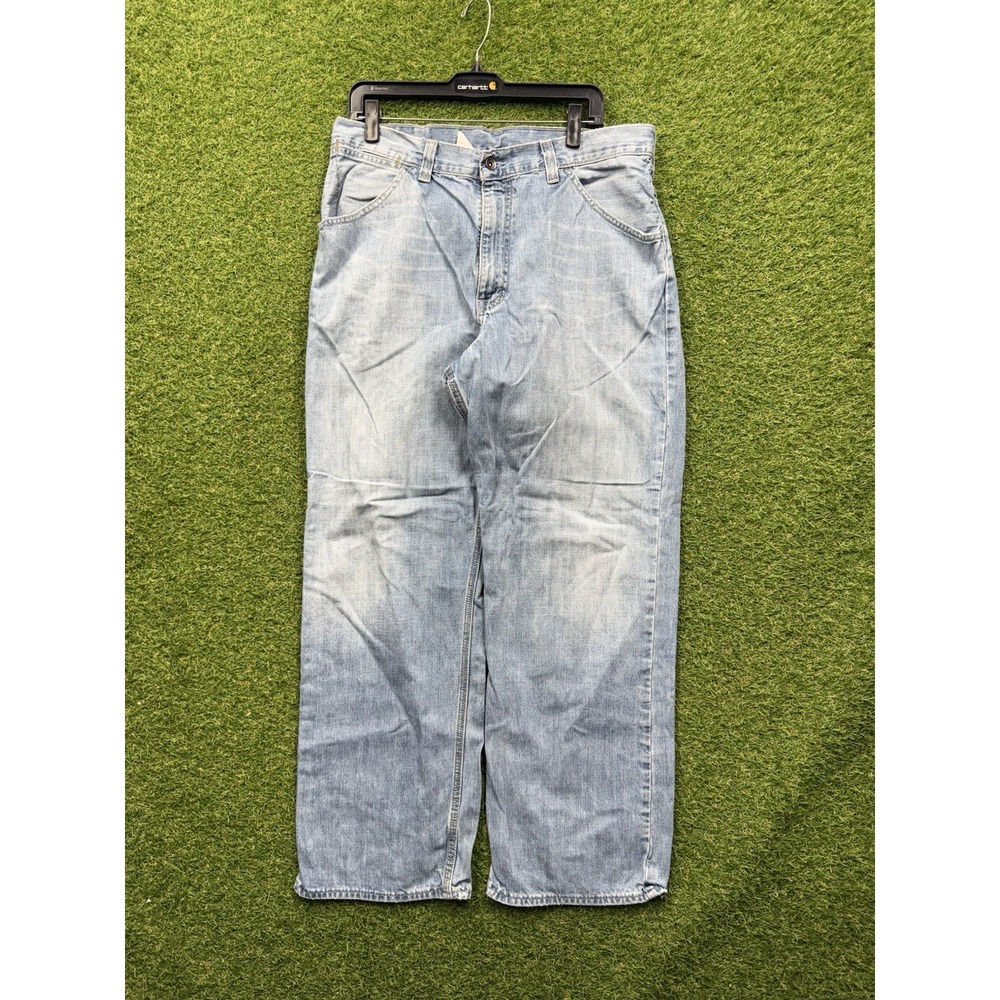 Gap 1969 Jeans Mens 36x32 Straight Leg Blue Denim Light Wash 5-Pocket Streetwear